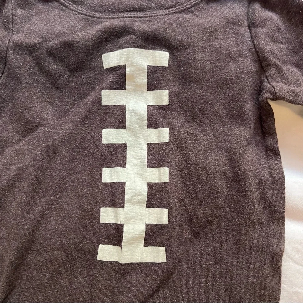 Carter’s Football Onesie Long Sleeve Bodysuit Brown White 18 Months Cotton